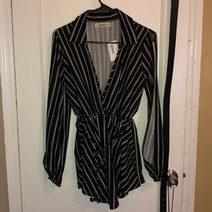 Black Striped Romper